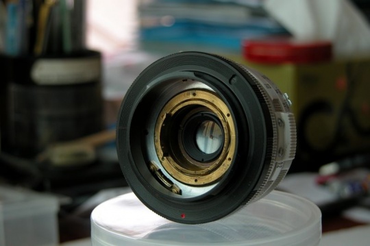 美能达AL-F旁轴胶片机镜头自动光圈改手动光圈