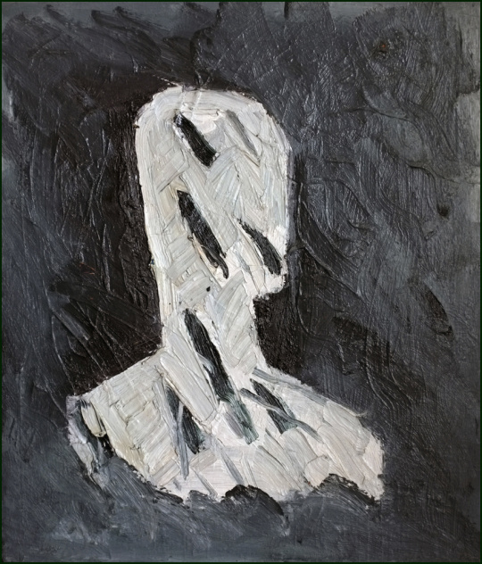 自画像》，铁鹰，木板油画 ，47.5 X 41 cm，1996年
